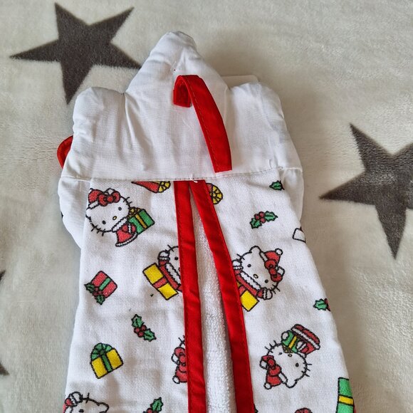 Hello Kitty Head With Red Bow Christmas Holiday Gift Decor Kitchen Hand‎ Towel - Picture 7 of 10